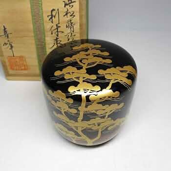 茶道具　荒井喜峰作　白漆金蒔絵　利休棗　共箱　C　R5907 茶道具 荒井喜峰作 白漆金蒔絵 利休棗 共箱 C R5907の通販 by